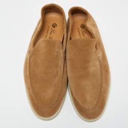 Loro Piana Brown Suede Summer Walk Slip On Loafers Size 42.5