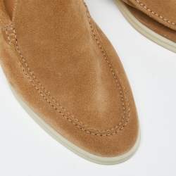 Loro Piana Brown Suede Summer Walk Slip On Loafers Size 42.5