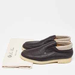مملوكة مسبقًا Loro Piana Brown Leather Open Walk Ankle Boots Size 42
