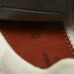 Pre Owned Loro Piana White/Grey Suede And Nylon Lace Up Sneakers Size 42