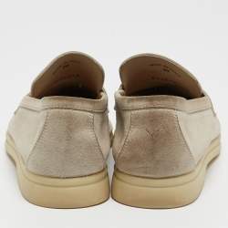 Loro Piana Grey Suede Summer Charms Walk Loafers Size 39