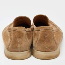 Loro Piana Brown Suede Summer Walk Loafers Size 43