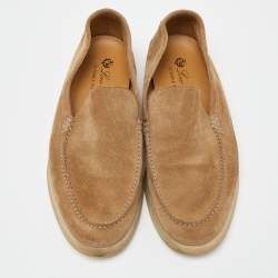 Loro Piana Brown Suede Summer Walk Loafers Size 43