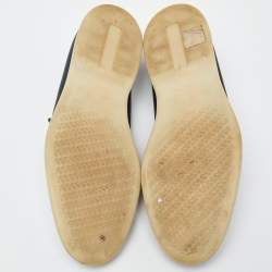 Pre Owned Loro Piana Navy Blue Leather Summer Walk Slip On Loafers Size 42.5