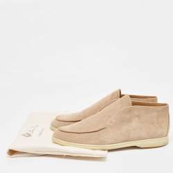 Pre Owned Loro Piana Beige Suede Open Walk Boots Size 44