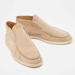 Pre Owned Loro Piana Beige Suede Open Walk Boots Size 44