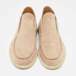 Pre Owned Loro Piana Beige Suede Open Walk Boots Size 44