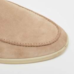 Pre Owned Loro Piana Beige Suede Open Walk Boots Size 44