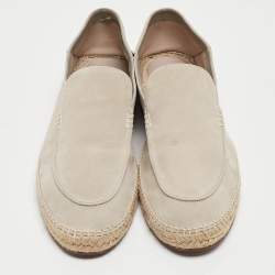 Loro Piana Grey Suede Open Walk Loafers Size 45