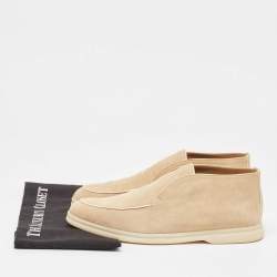 Pre Owned Lora Piano Beige Suede Summer Walk Ankle Boots Size 41