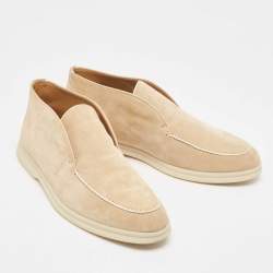 Pre Owned Lora Piano Beige Suede Summer Walk Ankle Boots Size 41