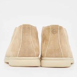 Pre Owned Lora Piano Beige Suede Summer Walk Ankle Boots Size 41