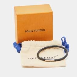 Louis Vuitton Keep It Bracelet Damier Graphite Canvas Silver Tone Bracelet