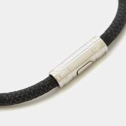Louis Vuitton Keep It Bracelet Damier Graphite Canvas Silver Tone Bracelet