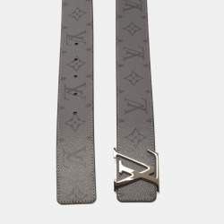 Pre Owned Louis Vuitton Monogram Eclipse Reverse Canvas LV Initiales Reversible Belt 95 CM