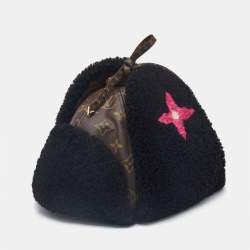 Louis Vuitton Brown Monogram Shearling/Leather Teddy Chapka Hat S