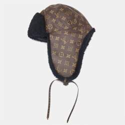 Louis Vuitton Brown Monogram Shearling/Leather Teddy Chapka Hat S