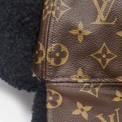 Louis Vuitton Brown Monogram Shearling/Leather Teddy Chapka Hat S