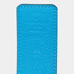 مملوكة مسبقًا Louis Vuitton LV Initiales 100 CM Reversible Buckle Belt Lagoon Blue Monogram Canvas