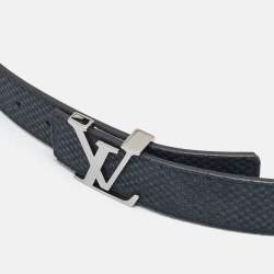 مملوكة مسبقًا Louis Vuitton LV Initiales 110 CM Buckle Belt Carbon Petit Damier Suede
