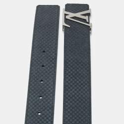 مملوكة مسبقًا Louis Vuitton LV Initiales 110 CM Buckle Belt Carbon Petit Damier Suede