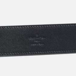مملوكة مسبقًا Louis Vuitton LV Initiales 110 CM Buckle Belt Carbon Petit Damier Suede