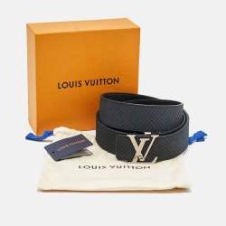 مملوكة مسبق�ًا Louis Vuitton LV Initiales 110 CM Buckle Belt Carbon Petit Damier Suede