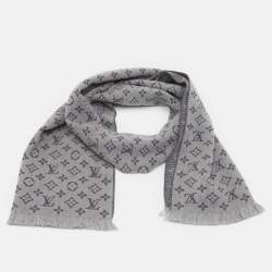 Pre Owned وشاح لوي فيتون صوف رمادي كلاسيكي مونوغرام