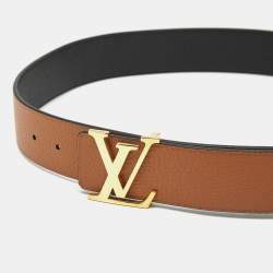 مملوكة مسبقًا Louis Vuitton LV Initiales 90CM Reversible Belt Brown/Black Taurillon Leather