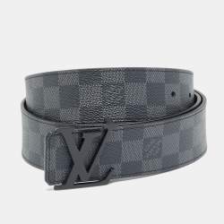 مملوكة مسبقًا حزام لوي فيتون إنشيلز LV كانفاس داميه كوبالت 95 سم