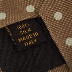Pre Owned Louis Vuitton Light Brown Dotted Silk Tie