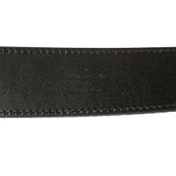 مملوكة مسبقًا Louis Vuitton Black Mini Damier Suede Initiales Belt 105CM