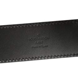 Pre Owned Louis Vuitton Black Mini Damier Suede Initiales Belt 100CM