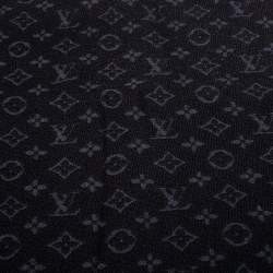 Pre Owned Louis Vuitton Black Monogram Wool Classic Scarf
