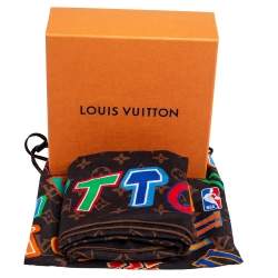 Pre Owned بندانه لوي فيتون LVXNBA  قطن بني مطبوع مونوغرامي