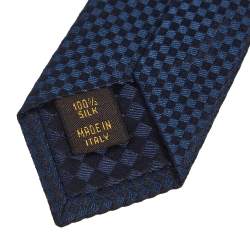 Pre Owned ربطة عنق لوي فيتون حرير دامييه أزرق كحلي