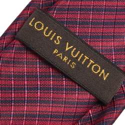 مملوكة مسبقًا Louis Vuitton Berry Pink Mini Stripe Silk Tie