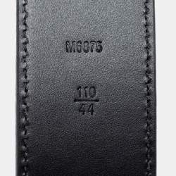 Pre Owned Louis Vuitton Dark Blue Mini Damier Suede LV Initiales Belt 110CM