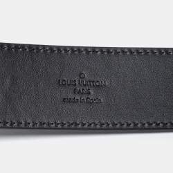 Pre Owned Louis Vuitton Dark Blue Mini Damier Suede LV Initiales Belt 110CM