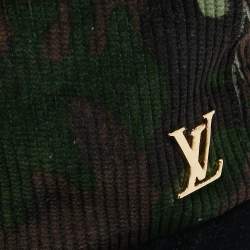 Pre Owned Louis Vuitton Green Corduroy Easy Fit Camo Cap 60