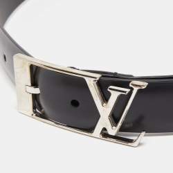 Pre Owned Louis Vuitton Black Leather Neogram Belt 85CM