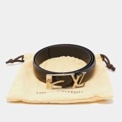 Pre Owned Louis Vuitton Black Leather Neogram Belt 90CM