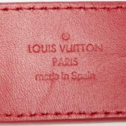 Pre Owned Louis Vuitton Red Leather LV Initiales Belt Size 85CM
