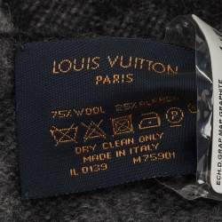 Louis Vuitton Graphite Damier Map Wool & Alpaca Scarf