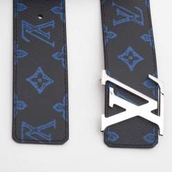 مملوكة مسبقًا Louis Vuitton Blue Monogram Canvas LV Initiales Reversible Belt 90 CM