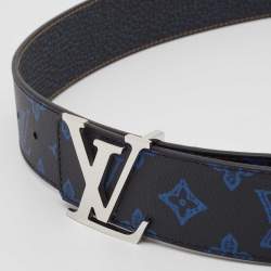 مملوكة مسبقًا Louis Vuitton Blue Monogram Canvas LV Initiales Reversible Belt 90 CM
