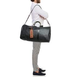 Louis Vuitton Monogram Eclipse Canvas Patchwork Keepall Bandouliere 50 Bag