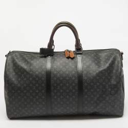 Louis Vuitton Monogram Eclipse Canvas Patchwork Keepall Bandouliere 50 Bag