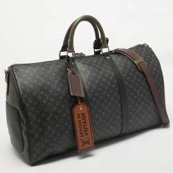 Louis Vuitton Monogram Eclipse Canvas Patchwork Keepall Bandouliere 50 Bag