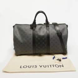 مملوكة مسبقًا Louis Vuitton Monogram Eclipse and Reverse Canvas Keepall Bandouliere 50 Bag